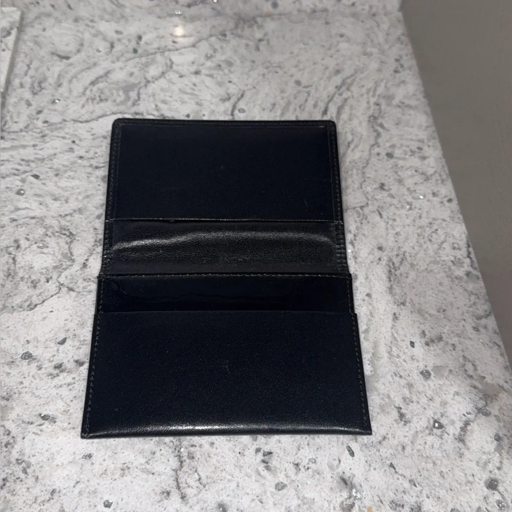 GIVENCHY Wallet Black Leather Card Case 4X3 Holder AUTHENTIC